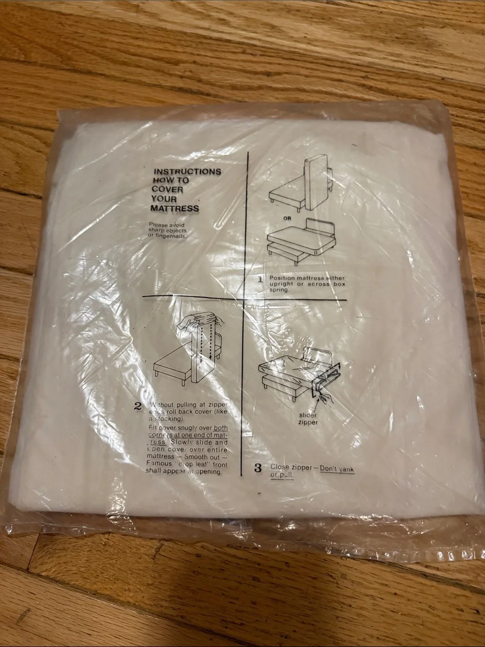 NWT Sears White Twin Sz Mattress Cover, Zipper Closure, 4 Gauge Super Soft Vinyl